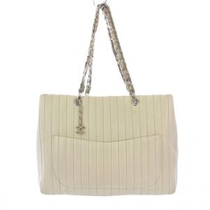 Chanel New Mademoiselle Tote Bag Chain Coco Mark White No 10 KH • OH